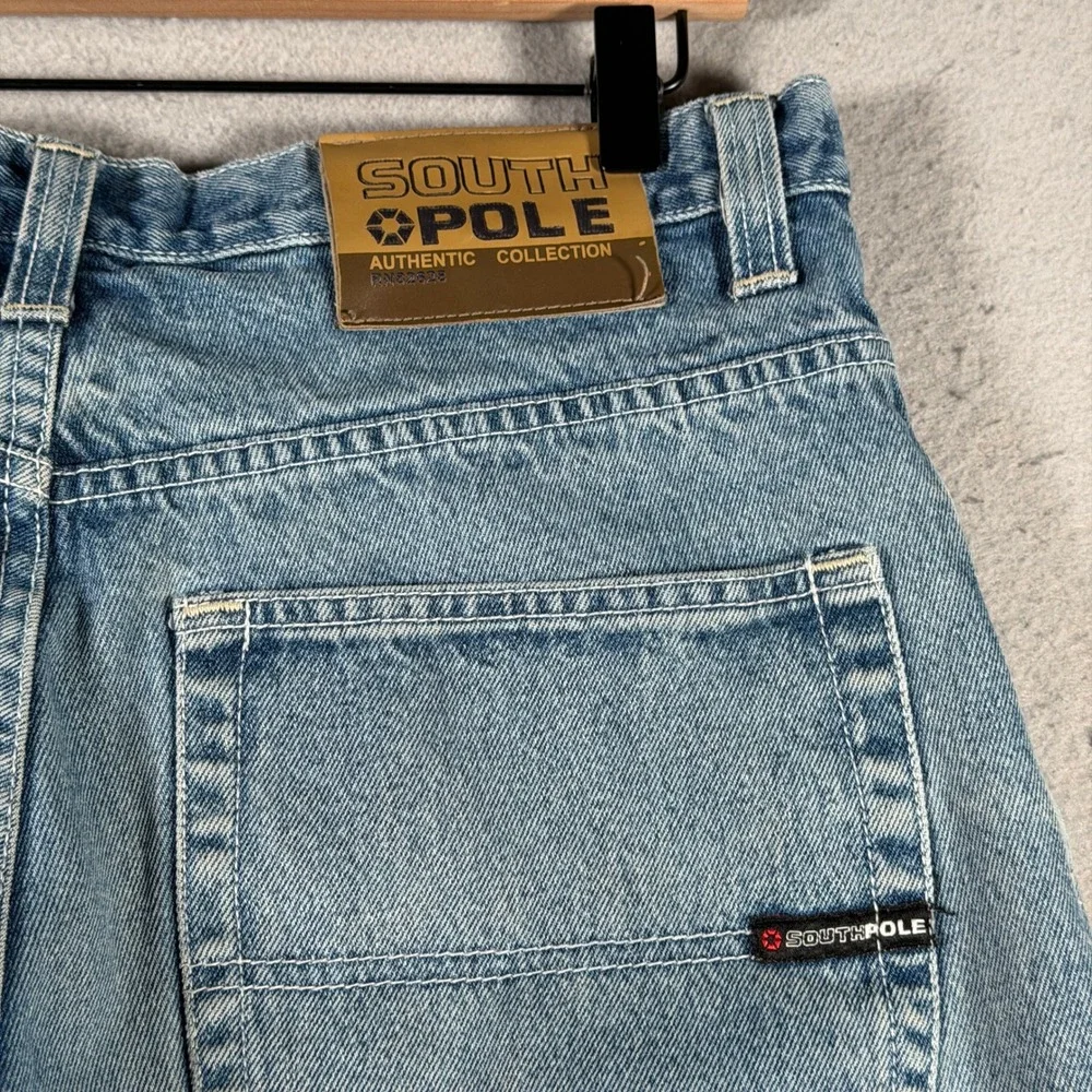 Vintage Southpole Baggy Jeans Mens 34 Light Wash Wide Leg Y2K Streetwear RN82628